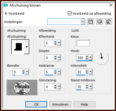 Effecten - 3D-Effecten - Afschuining binnen