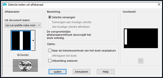 Selecties - Selectie laden/opslaan - Selectie laden uit alfkanaal : ©Cloclo 2