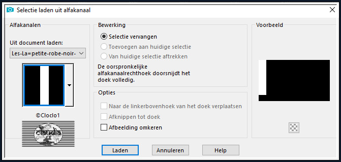 Selecties - Selectie laden/opslaan - Selectie laden uit alfkanaal : ©Cloclo 1