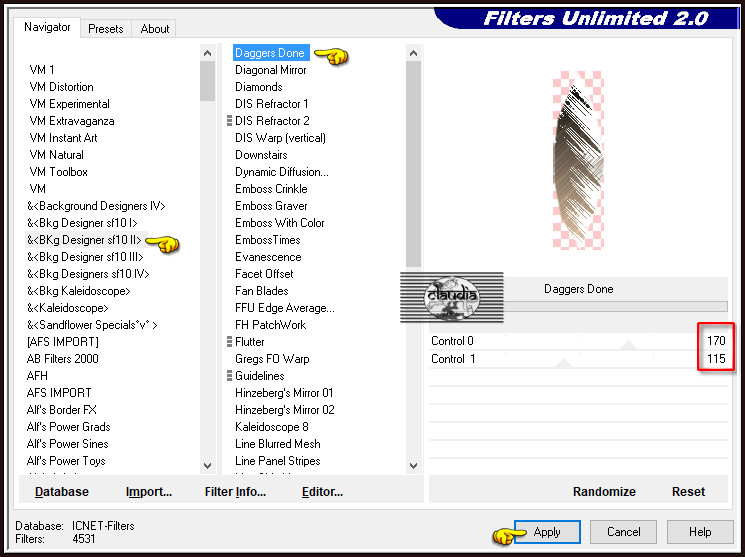 Effecten - Insteekfilters - <I.C.NET Software> - Filters Unlimited 2.0 - &<BKg Designer sf10 II> - Daggers Done