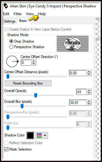 Effecten - Insteekfilters - Alien Skin Eye Candy 5 : Impact - Perspective Shadow