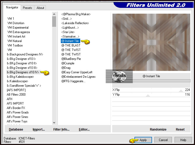 Effecten - Insteekfilters - <I.C.NET Software> - Filters Unlimited 2.0 - &<BKg Designers sf10 IV> - @ Instant Tile