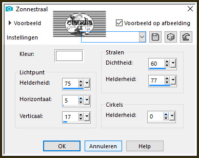 Effecten - Belichtingseffecten - Zonnestraal