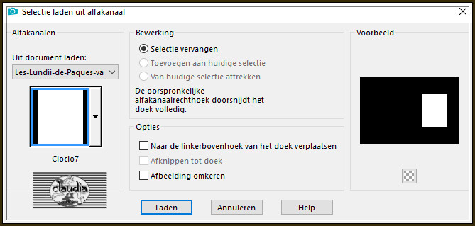 Selecties - Selectie laden/opslaan - Selectie laden uit alfkanaal : Cloclo7