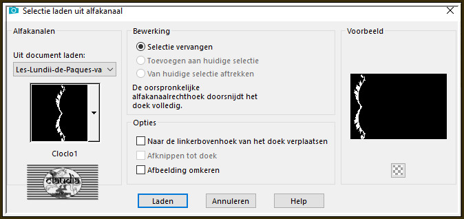 Selecties - Selectie laden/opslaan - Selectie laden uit alfkanaal : Cloclo1