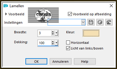 Effecten - Textuureffecten - Lamellen