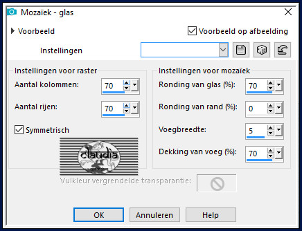 Effecten - Textuureffecten - Mozaïek - glas