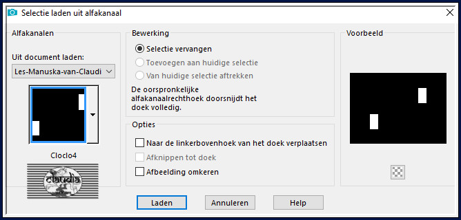 Selecties - Selectie laden/opslaan - Selectie laden uit alfkanaal : Cloclo 4