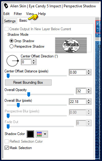 Effecten - Insteekfilters - Alien Skin Eye Candy 5 : Impact - Perspective Shadow