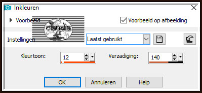 Dit zijn mijn instellingen