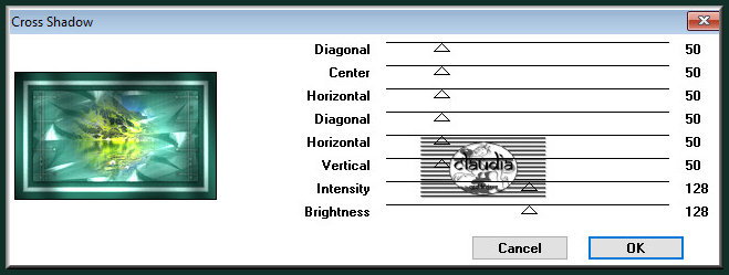 Effecten - Insteekfilters - Graphics Plus - Cross Shadow