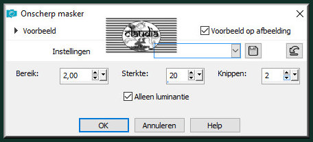 Aanpassen - Scherpte - Onscherp masker