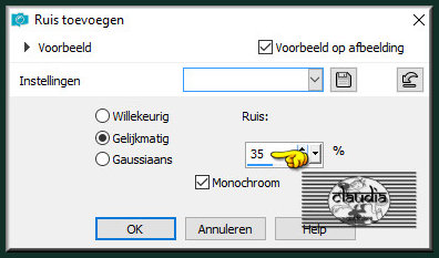 Aanpassen - Ruis toevoegen/verwijderen - Ruis toevoegen