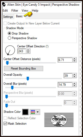 Effecten - Insteekfilters - Alien Skin Eye Candy 5 : Impact - Perspective Shadow