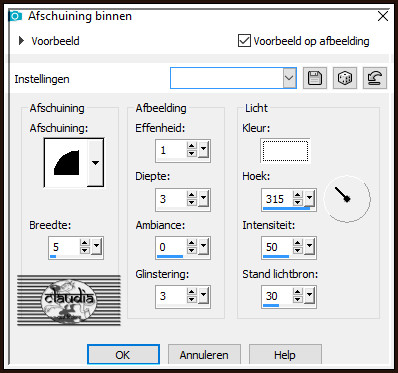 Effecten - 3D-Effecten - Afschuining binnen