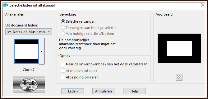 Selecties - Selectie laden/opslaan - Selectie laden uit alfkanaal : Cloclo7