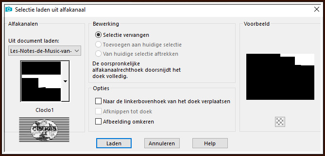 Selecties - Selectie laden/opslaan - Selectie laden uit alfkanaal : Cloclo1