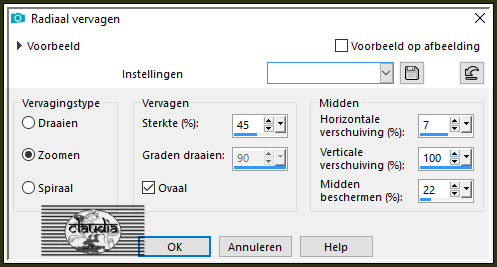 Aanpassen - Vervagen - Radiaal vervagen
