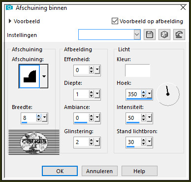 Effecten - 3D-Effecten - Afschuining binnen