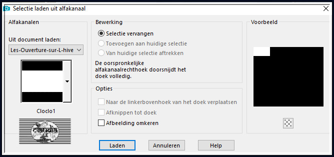 Selecties - Selectie laden/opslaan - Selectie laden uit alfkanaal : Cloclo1