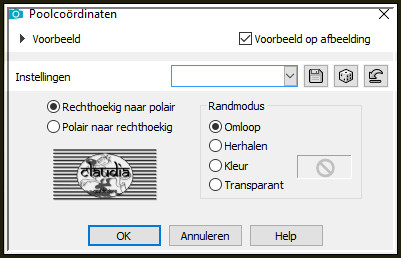 Effecten - Vervormingseffecten - Poolcoördinaten
