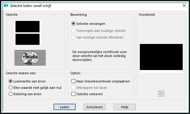 Selecties - Selectie laden/opslaan - Selectie laden vanaf schijf : Cloclo2