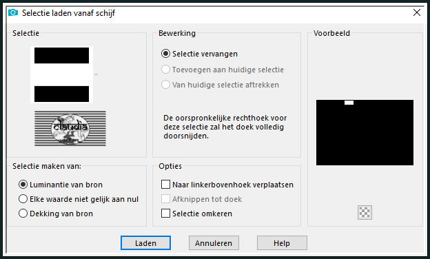 Selecties - Selectie laden/opslaan - Selectie laden vanaf schijf : Cloclo4