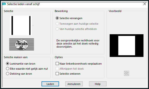 Selecties - Selectie laden/opslaan - Selectie laden vanaf schijf : Cloclo6