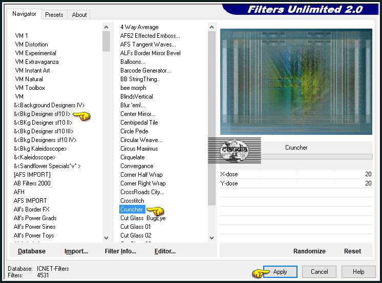 Effecten - Insteekfilters - <I.C.NET Software> - Filters Unlimited 2.0 - &<Bkg Designer sf10 I> - Cruncher