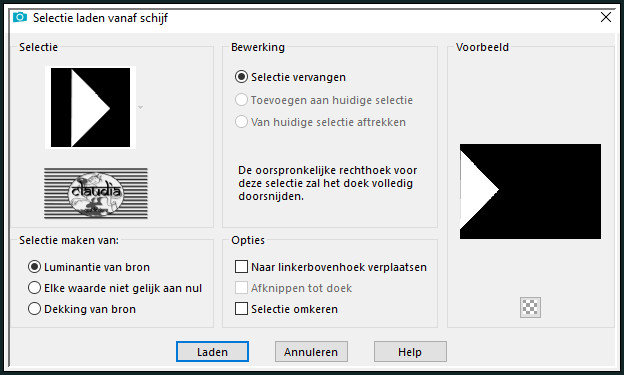 Selecties - Selectie laden/opslaan - Selectie laden vanaf schijf : Cloclo1