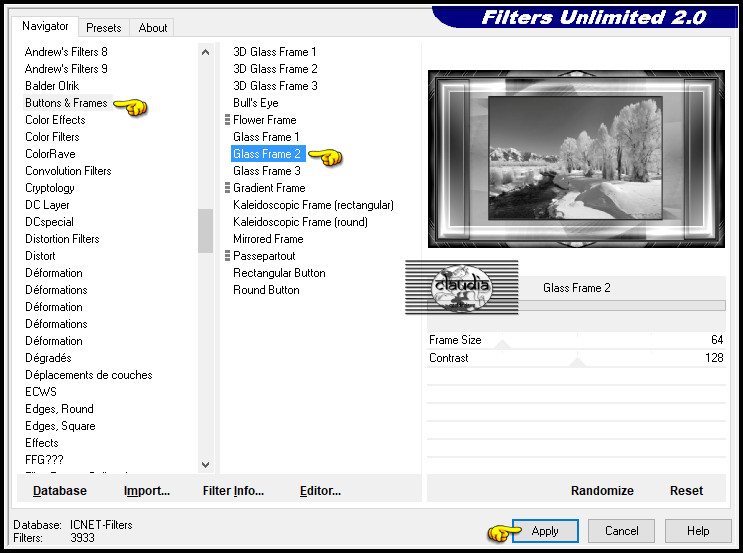 Effecten - Insteekfilters - <I.C.NET Software> - Filters Unlimited 2.0 - Buttons & Frames - Glass Frame 2