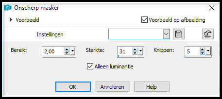 Aanpassen - Scherpte - Onscherp masker