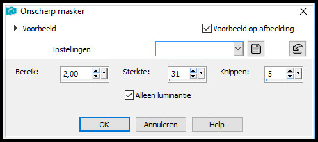 Aanpassen - Scherpte - Onscherp masker 
