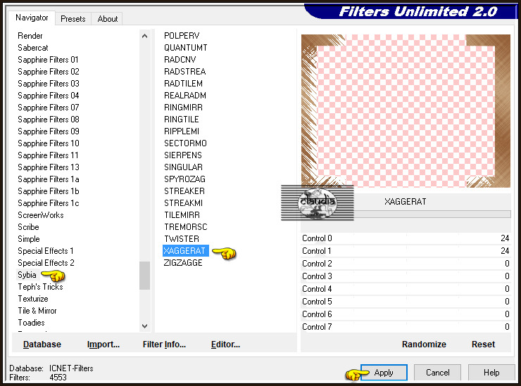 Effecten - Insteekfilters - <I.C.NET Software> - Filters Unlimited 2.0 - Sybia - XAGGERAT