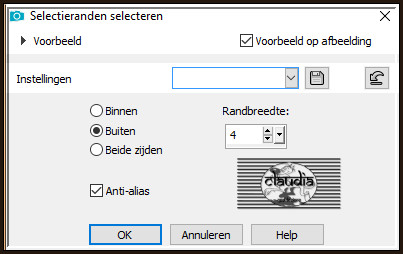 Selecties - Wijzigen - Selectieranden selecteren