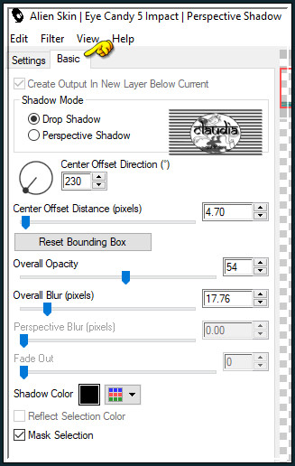 Effecten - Insteekfilters - Alien Skin Eye Candy 5 : Impact - Perspective Shadow