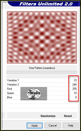 Effecten - Insteekfilters - <I.C.NET Software> - Filters Unlimited 2.0 - Pattern Generators - Sine Pattern (seamless)