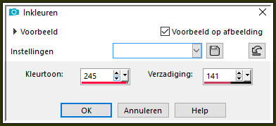 Aanpassen - Kleurtoon en verzadiging - Inkleuren 