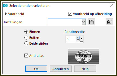 Selecties - Wijzigen - Selectieranden selecteren