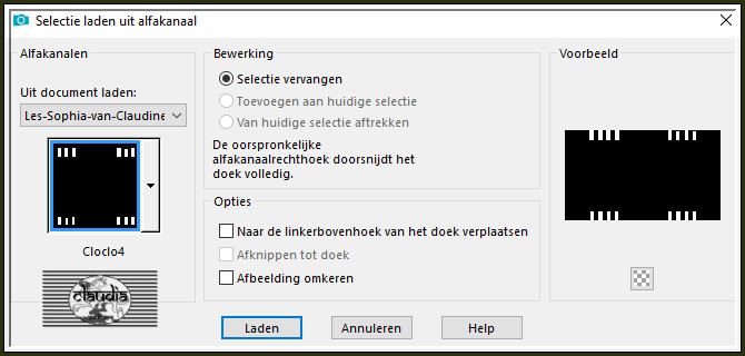 Selecties - Selectie laden/opslaan - Selectie laden uit alfkanaal : ©Cloclo4