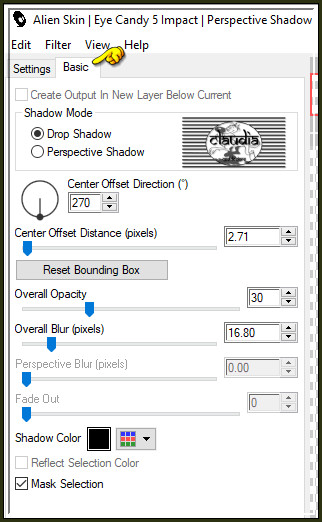 Effecten - Insteekfilters - Alien Skin Eye Candy 5 : Impact - Perspective Shadow