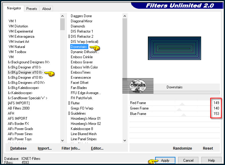 Effecten - Insteekfilters - <I.C.NET Software> - Filters Unlimited 2.0 - &<BKg Designer sf10 II> Downstairs