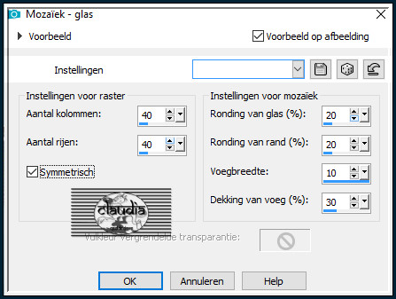 Effecten - Textuureffecten - Mozaïek - glas