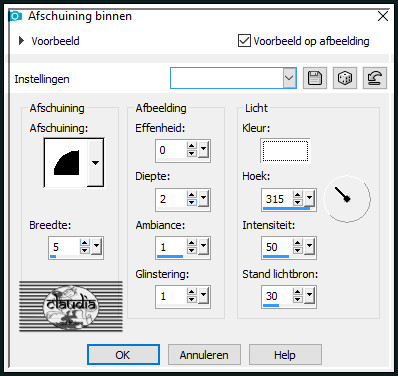 Effecten - 3D-Effecten - Afschuining binnen