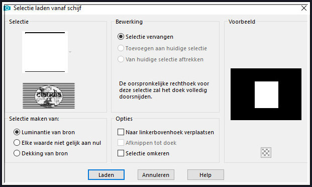 Selecties - Selectie laden/opslaan - Selectie laden vanaf schijf : cloclo2