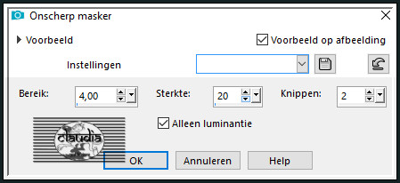 Aanpassen - Scherpte - Onscherp masker
