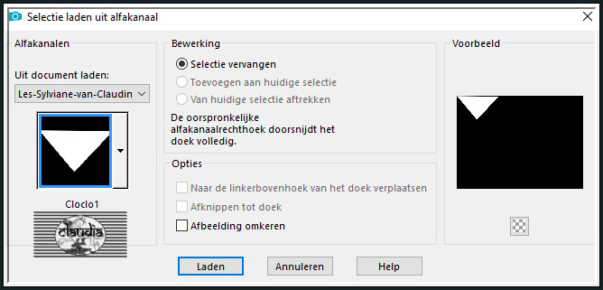 Selecties - Selectie laden/opslaan - Selectie laden uit alfkanaal : Cloclo1