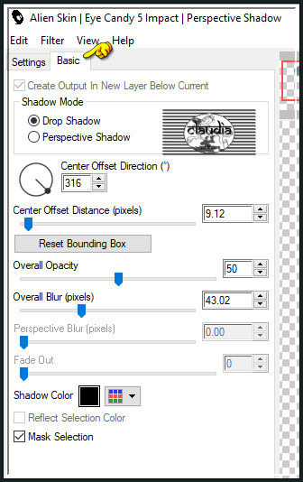 Effecten - Insteekfilters - Alien Skin Eye Candy 5 : Impact - Perspective Shadow