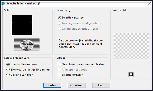 Selecties - Selectie laden/opslaan - Selectie laden vanaf schijf : cloclo1