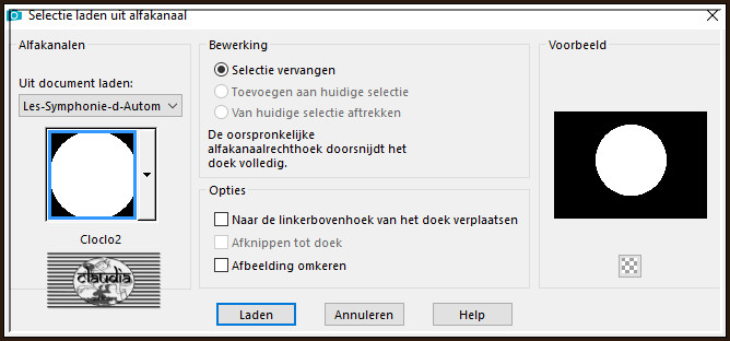 Selecties - Selectie laden/opslaan - Selectie laden uit alfakanaal : Cloclo2